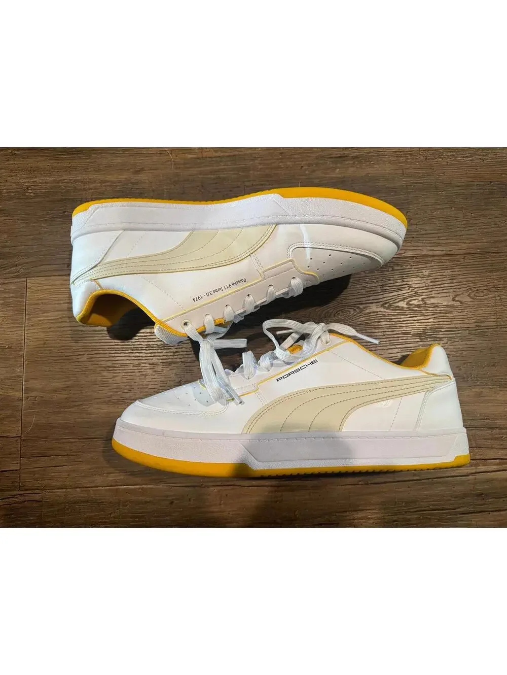 Puma Porsche Legacy Caven 2.0 Sneakers Yellow/White Sz 13 EUC